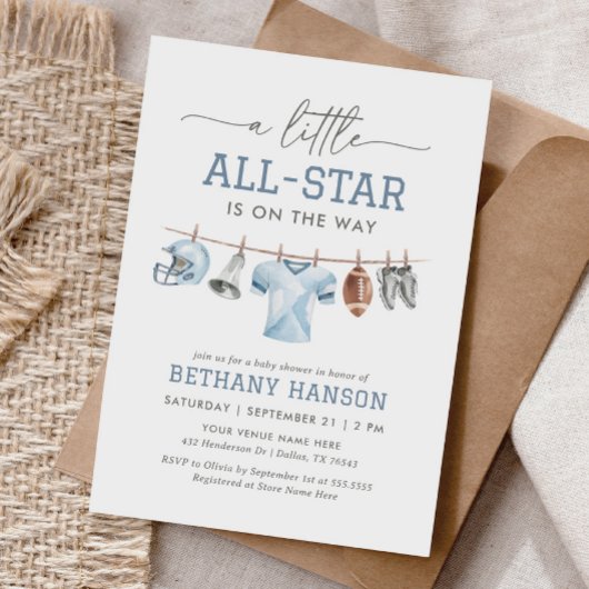 Invitation Little All Star Football Baby shower