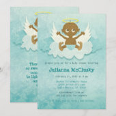 Invitation Little Angel - Garçon - Afro-Américain (Devant / Derrière)