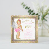 Invitation Little Angel Girls 5e fête d'anniversaire (Debout devant)