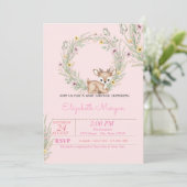 Invitation Little Baby Dear Floral Baby Shower (Debout devant)