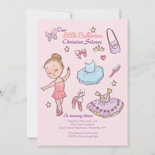 Invitation Little Ballerina (Devant)