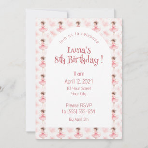 Invitation Little Ballerina #3 - Brunette Girl