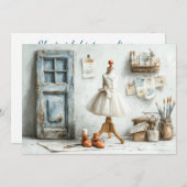 Invitation Little Ballerina - Studio Français Fête d'annivers (Devant / Derrière)