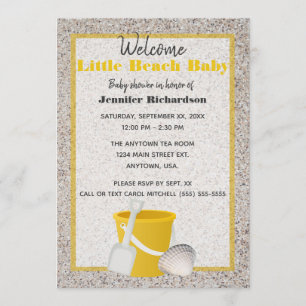 Invitation Little Beach Baby Shovel et Pail Baby shower