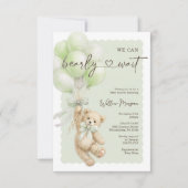 Invitation Little Bear Baby Shower Teddy Bear Balloons (Devant)