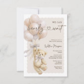 Invitation Little Bear Baby Shower Teddy Bear Balloons (Devant)