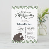 Invitation Little Bear Rustic Long Distance Baby shower (Debout devant)