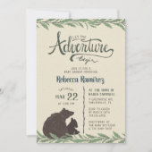Invitation Little Bear Rustic Long Distance Baby shower (Devant)