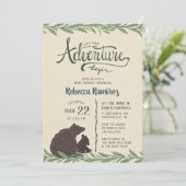 Invitation Little Bear Rustic Long Distance Baby shower (Debout devant)