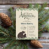 Invitation Little Bear Rustic Long Distance Baby shower