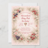 Invitation Little Berry Celebration 1st Birthday (Devant)
