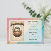 Invitation Little Bird in a Floral Swing (Debout devant)