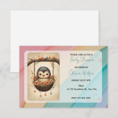 Invitation Little Bird in a Floral Swing (Devant / Derrière)