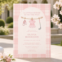 Little Birdie Golf Fille Rose Carreaux Baby Shower