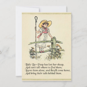 Invitation Little Bo-Peep : Nursery classique de Kate Greenaw