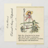 Invitation Little Bo-Peep : Pépinière classique Kate Greenawa (Devant / Derrière)