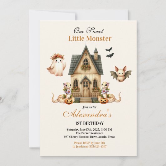 Invitation Little Boho Anniversaire Bash (Devant)
