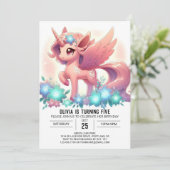 Invitation Little Boho Unicorn Digital Anniversaire (Debout devant)