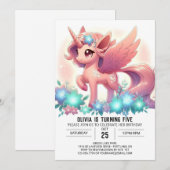 Invitation Little Boho Unicorn Digital Anniversaire (Devant / Derrière)