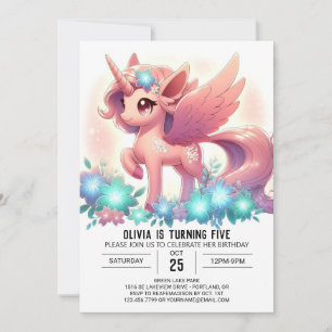 Invitation Little Boho Unicorn Digital Anniversaire