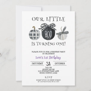 Invitation Little Boo 1er anniversaire, Anniversaire d'Hallow