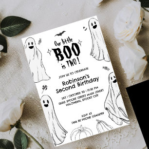 Invitation Little Boo a deux ans Halloween 2e anniversaire