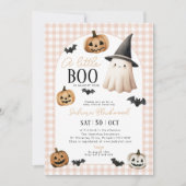 Invitation Little Boo Baby shower Orange Ghost Citrouille (Devant)