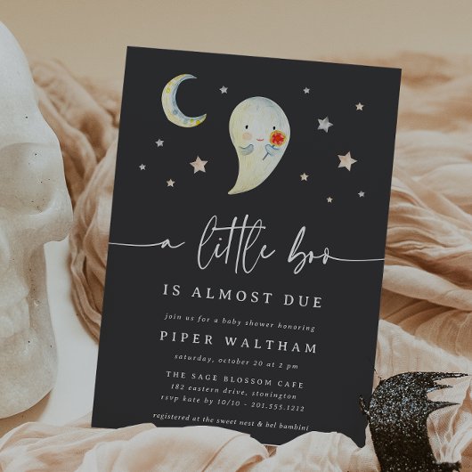 Invitation Little Boo Cute Halloween Baby Shower