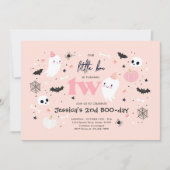 Invitation Little Boo Cute Pink Ghost Halloween 2e anniversai (Devant)
