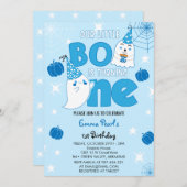 Invitation Little Boo devient un Halloween premier anniversai (Devant / Derrière)