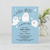 Invitation Little Boo est dû Halloween Boy Baby shower (Debout devant)