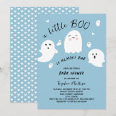 Invitation Little Boo est dû Halloween Boy Baby shower (Devant / Derrière)