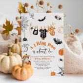 Invitation Little Boo est due Boy Clothesline baby shower