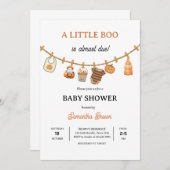 Invitation Little Boo est due citrouille Baby shower Hallowee (Devant / Derrière)