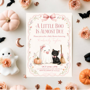 Invitation Little Boo est presque arrivée Fête bébé rose Fant
