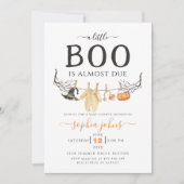 Invitation Little Boo est presque dû Baby shower d'Halloween (Devant)