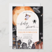 Invitation Little Boo est presque dû Baby shower d'Halloween (Devant)