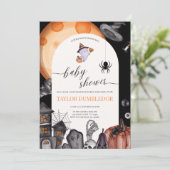 Invitation Little Boo est presque dû Baby shower d'Halloween (Debout devant)