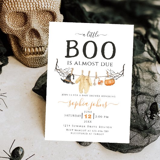 Invitation Little Boo est presque dû Baby shower d'Halloween