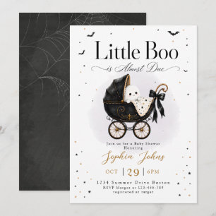 Invitation Little Boo est presque due Baby Shower Halloween 