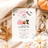 Invitation Little Boo est presque Due rose fille baby shower