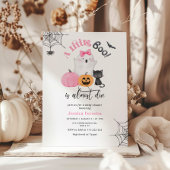 Invitation Little Boo est presque Due rose fille baby shower