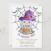 Invitation Little BOO fantôme et web baby shower Halloween (Devant)
