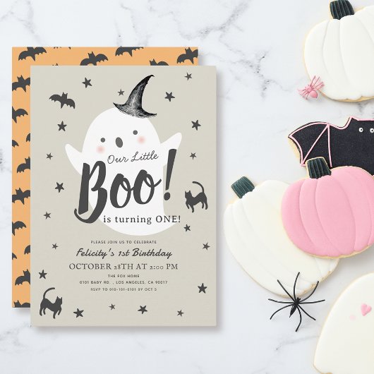 Invitation Little Boo Ghost Halloween 1er anniversaire