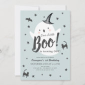 Invitation Little Boo Ghost Halloween Blue Boy 1er anniversai (Devant)