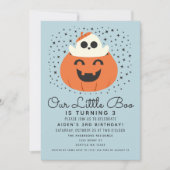 Invitation Little Boo Ghost Halloween Garçons mignon Annivers (Devant)