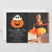 Invitation Little Boo Ghost Halloween Photo Anniversaire de e (Devant)