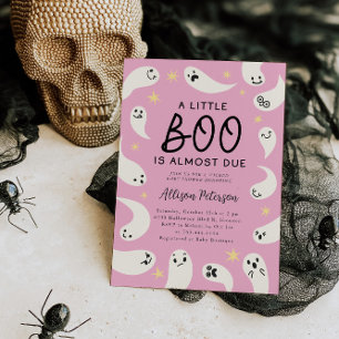Invitation Little Boo Ghost Stars Girl Baby shower