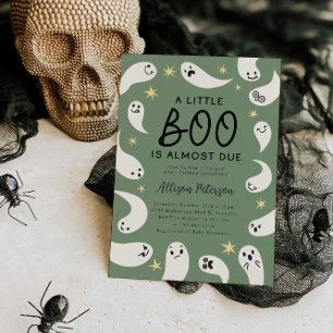 Invitation Little Boo Ghost Stars Green Baby shower