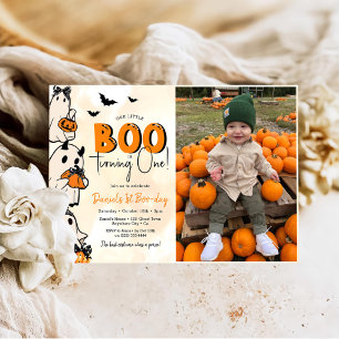 Invitation Little Boo Halloween 1er Anniversaire Photo
